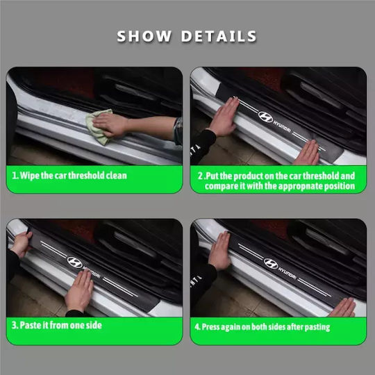 Car Interior Decorative Door Sill 4 Pieces