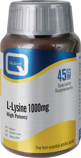 Quest L-Lysine 1000mg 45 Ταμπλέτες