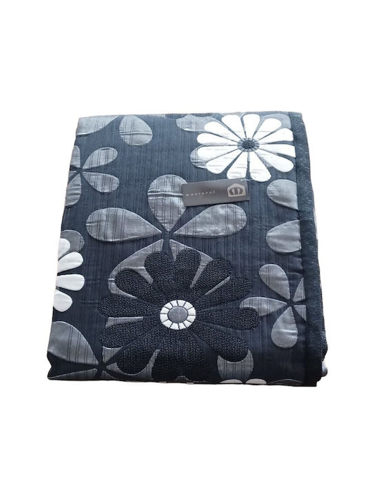 Manterol Casa Luxe Ριχτάρι Τριθέσιου Καναπέ Ζακάρ 235x270εκ. Μαύρο