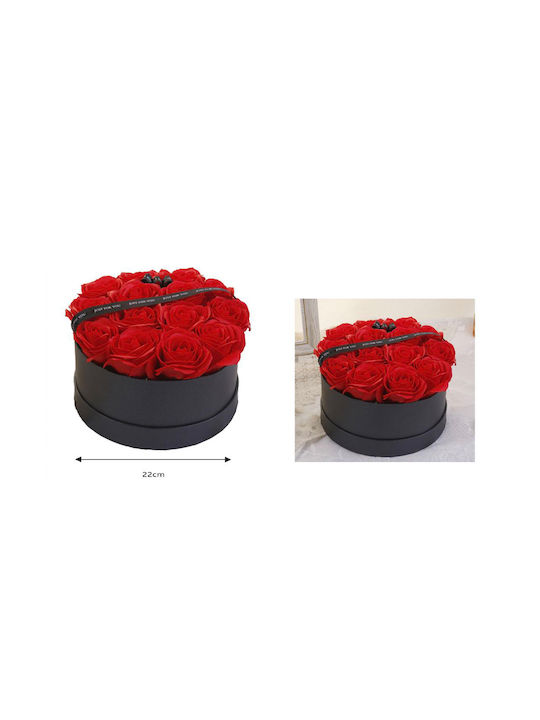 Bouquet of Artificial Flowers Rose Red 22cm in Box