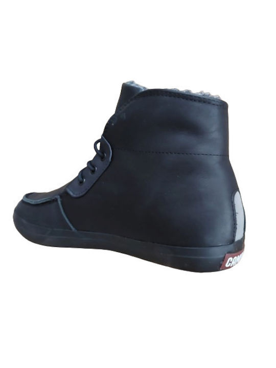 Camper Leather Women's Ankle Boots with Fur Black