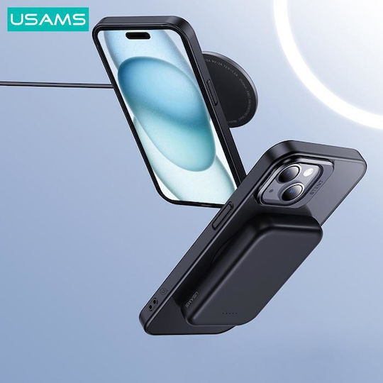 Usams Geying US-BH855 Back Cover Plastic / Silicone Clear / Silver (iPhone 15 Pro)