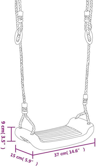 vidaXL Plastic Hanging Swing 150.5x15x15cm Blue