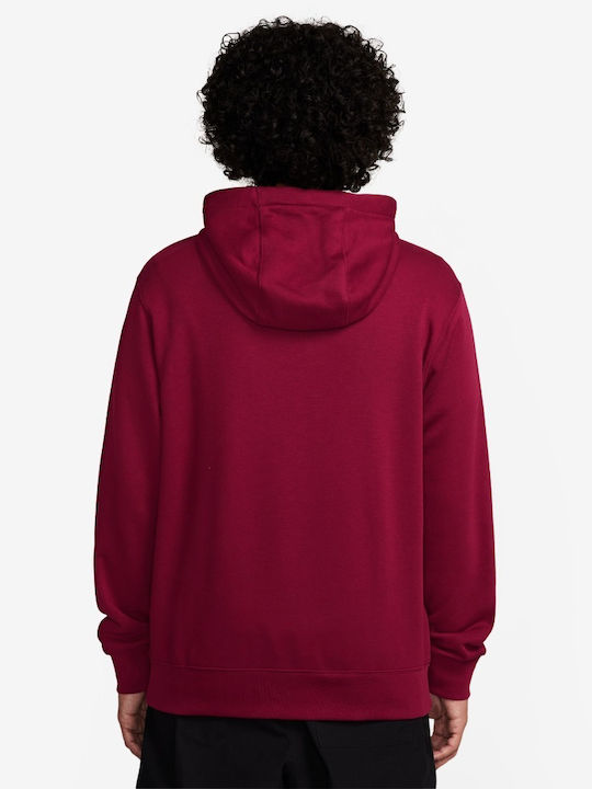 Nike M Nk Club Sweatshirt Fleece with Hood Bordeaux