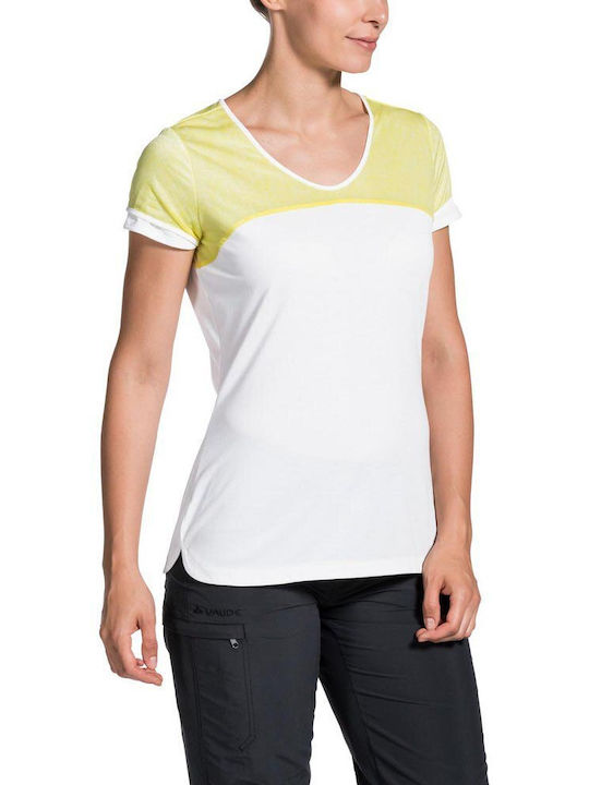 Vaude Women's Athletic T-shirt with V Neckline Polka Dot White