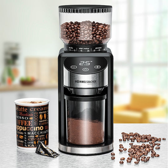 Rommelsbacher Coffee Grinder On Demand 200W with Bean Hopper Capacity 220gr