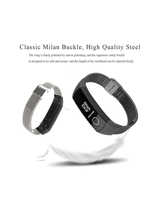 Mijobs Λουράκι Ανοξείδωτο Ατσάλι Μαύρο (Huawei Band 4)