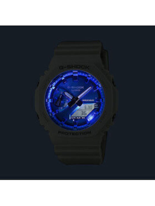 Casio Sparkle Winter Ανδρικό Ρολόι 44.5mm Χρονογράφος Μπαταρίας με Λευκό Καουτσούκ Λουράκι