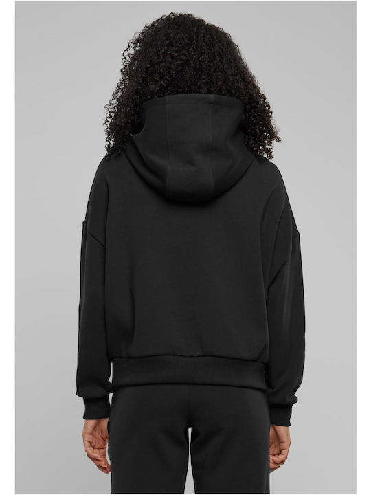 Long Women's Sweatshirt Hooded Black