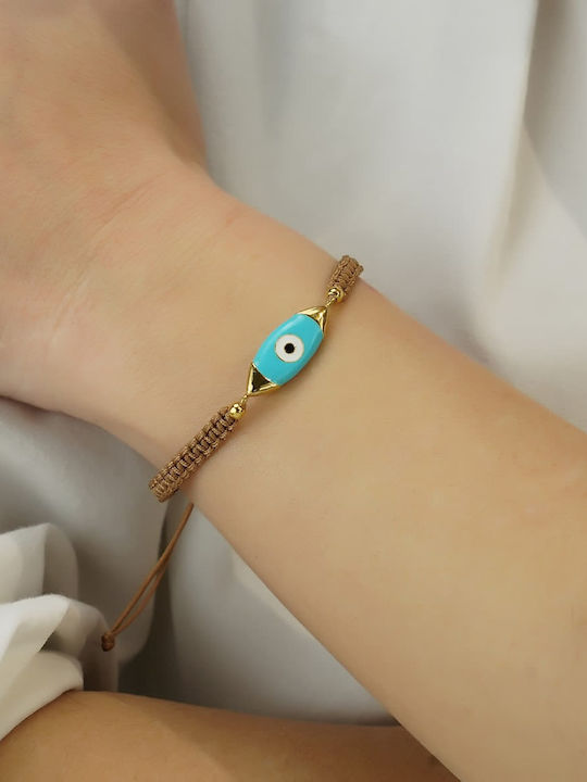 Gregio Women's Bracelet Macrame with design Eye made of Cord