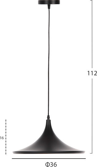 HomeMarkt Hängelampe Schwarz 36cm