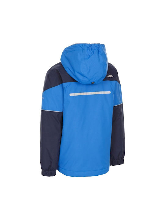 Trespass Waterproof Kids Casual Jacket with Lining & Hood Blue