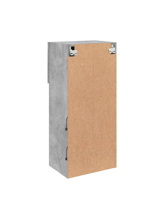 Wand Wohnzimmer Vitrine aus Spanplatte mit Glas & Beleuchtung Grey 40.5x30x90cm