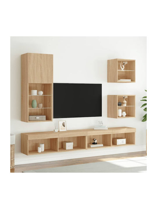 Kabinett Wand mit LED Coffee 40.5x30x102cm