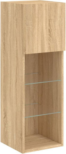 Hängeschrank Wohnzimmer aus Spanplatte mit Beleuchtung Braune 30.5x30x90cm