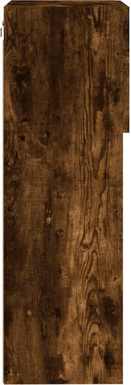 Wall-Mounted Living Room Cabinet made of Particle Board with Lighting Brown 40.5x30x90cm