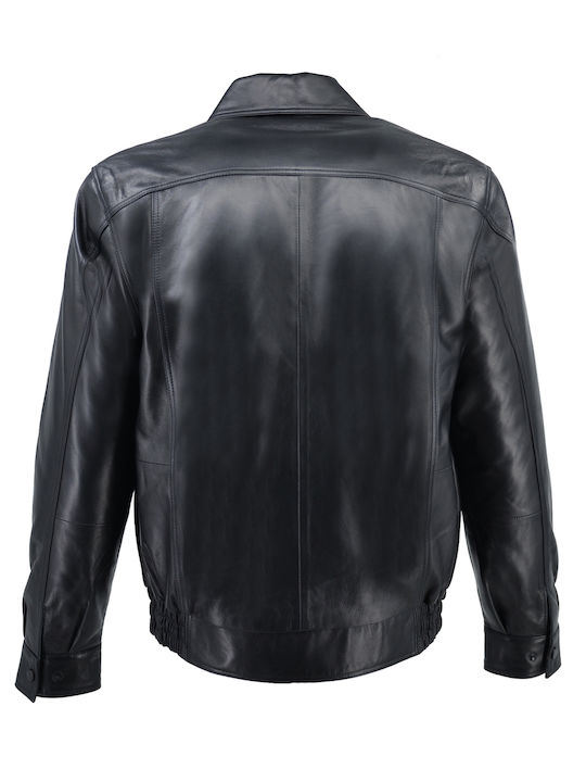 Δερμάτινα 100 Men's Winter Leather Jacket Black