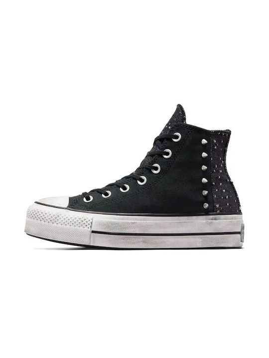 Converse Chuck Taylor All Star Lift Platform Γυναικεία Μποτάκια Black / Silver