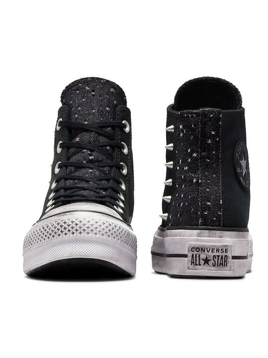 Chuck Taylor All Star Lift Platform Women's Boots Black Silver