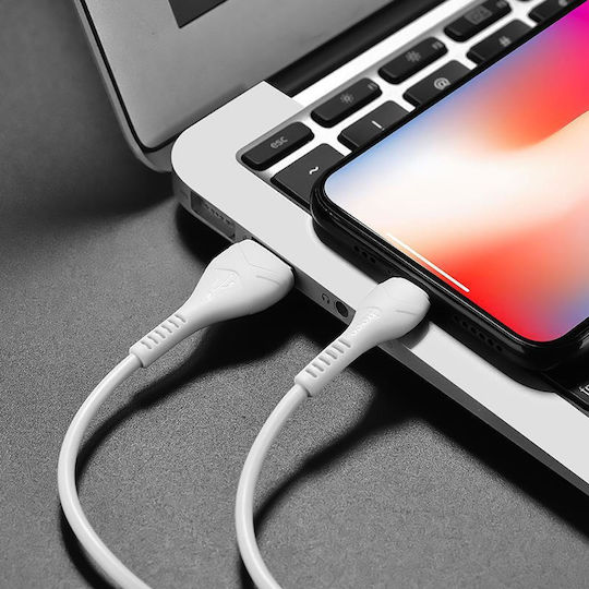 Hoco X37 Regular USB-A la Cablu Lightning 27W Alb 1m (HC-X37TLWH)