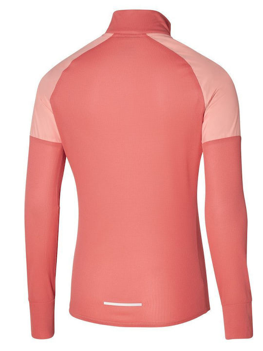 Mizuno Ls Damen Sport T-Shirt Schnell trocknend Polka Dot Lantana/Apricot Blush.