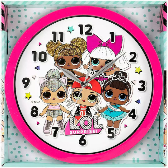 Disney Παιδικό Ρολόι Τοίχου Lol Pink 25εκ.