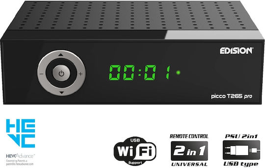 Edision Picco T265 Pro HD Ψηφιακός Δέκτης Mpeg-4 SD (480p) Σύνδεσεις SCART / HDMI / USB