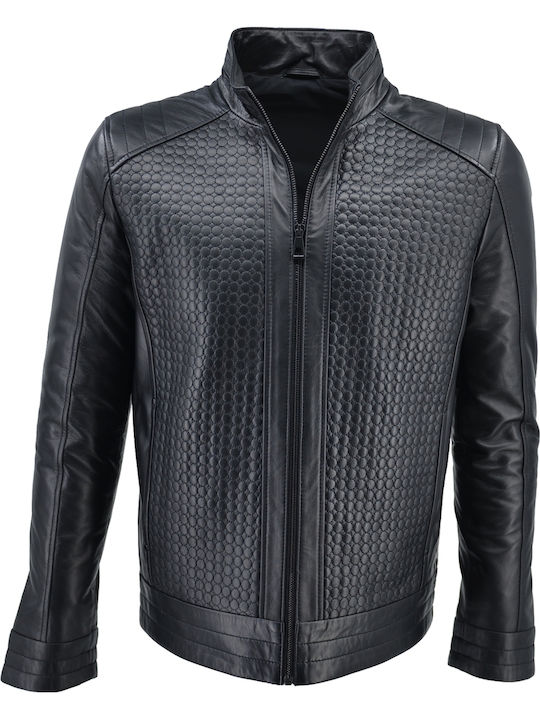 Δερμάτινο Χειμωνιάτικο Μπουφάν Μαύρο (BLACK)