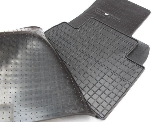Refref Set of Front and Rear Mats 4pcs Tray Type for Kia Niro 2014+ Black
