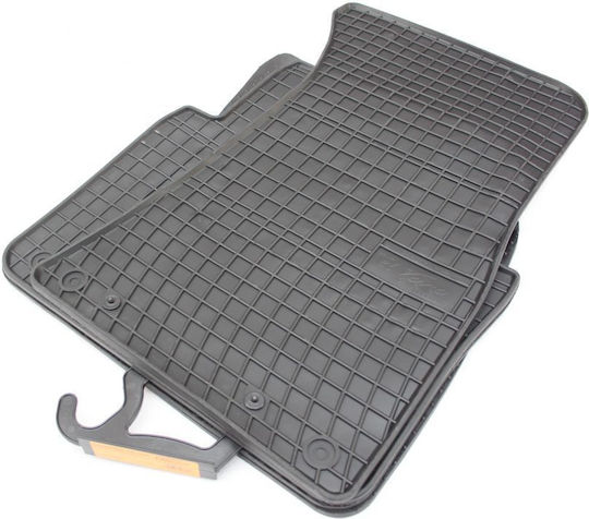 Refref Set of Front and Rear Mats 4pcs Tray Type for Audi A8 2002-2010 Black