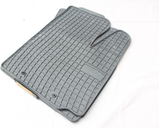 Refref Set of Front and Rear Mats 4pcs Tray Type for Fiat Doblo 2001-2008 Gray