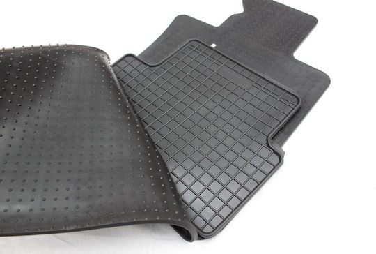 Refref Set of Front and Rear Mats 4pcs Tray Type for Honda Accord 2008+ Black
