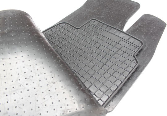 Refref Set of Front and Rear Mats 4pcs Tray Type for Fiat Doblo 2001-2008 Black