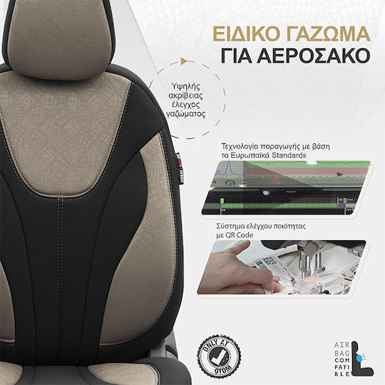 Deluxeboss Μπροστινά Καλύμματα Αυτοκινήτου 11τμχ Βαμβακερά Πολύχρωμο / Μαύρο