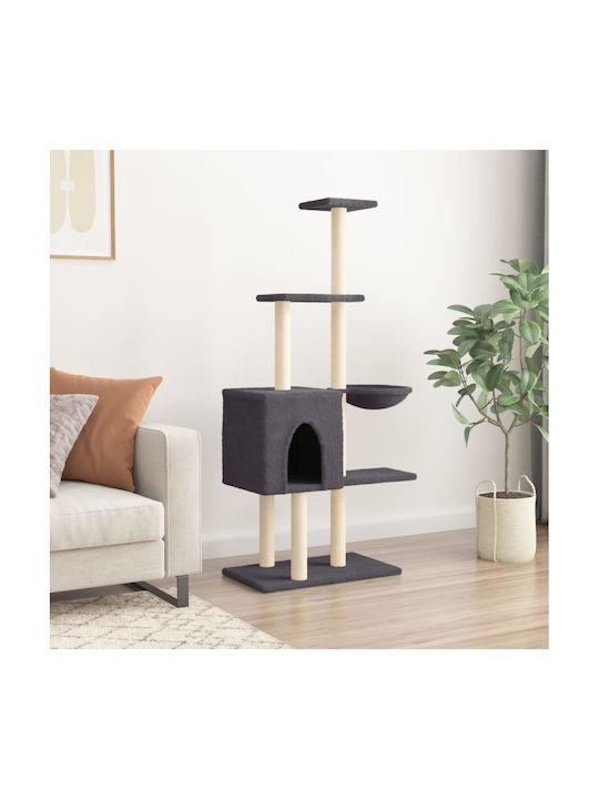 vidaXL Scratching Post Cat Trees Gray 5 levels 72x34.5x145cm