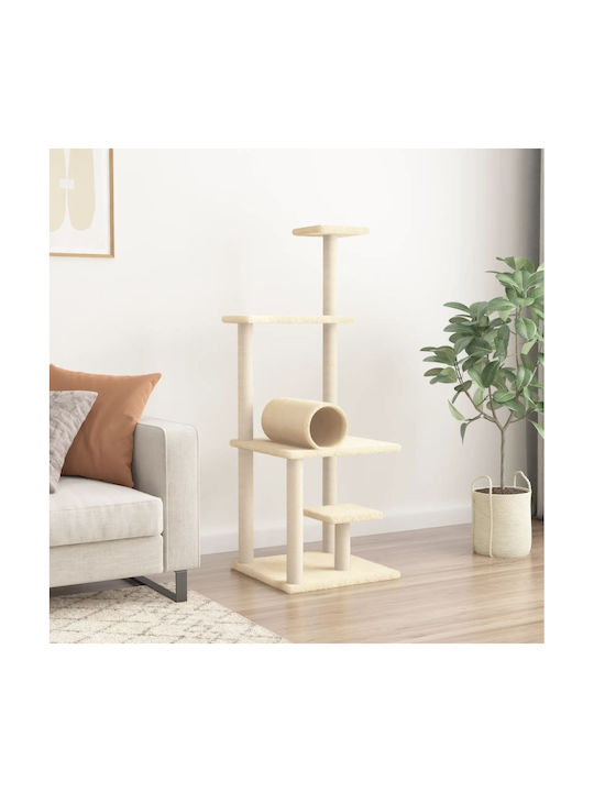 vidaXL Ονυχοδρόμιο Γατόδεντρο Μπεζ 5 επιπέδων 54x53x136εκ.