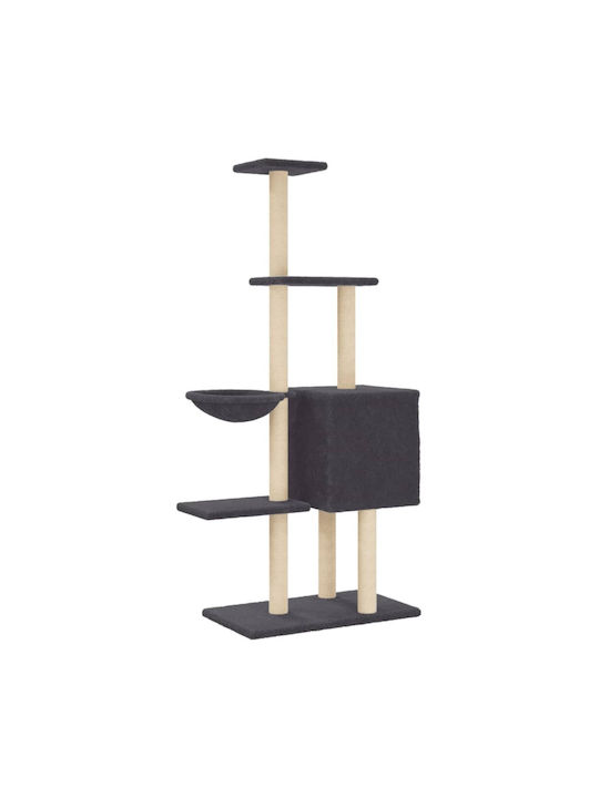 vidaXL Scratching Post Cat Trees Gray 5 levels 72x34.5x145cm