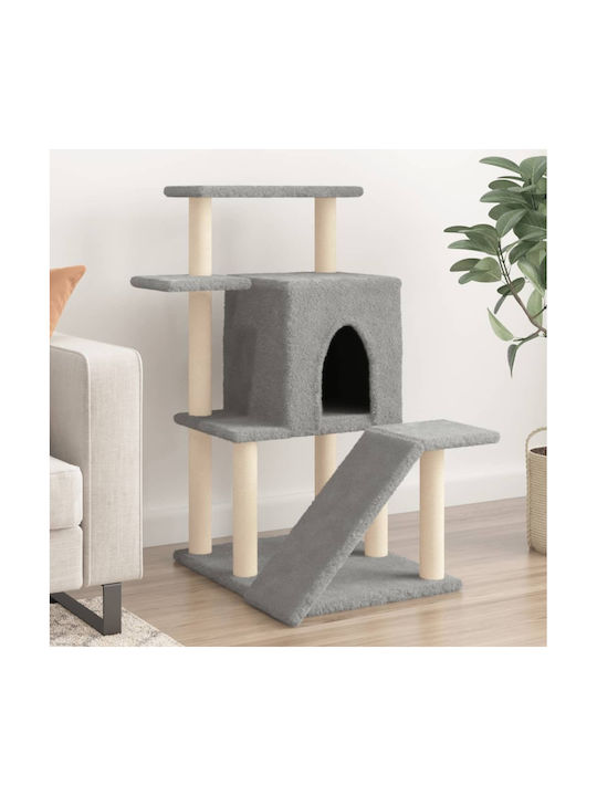 vidaXL Kratzbaum Katzenbäume Gray 4 Ebenen 74x61x97cm