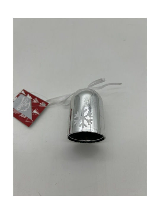 Plastic Silver Bell Christmas Tree Ornament 6.5cm