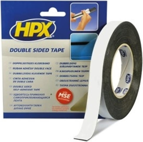 HPX Auto Self-Adhesive Double-Sided Tape Black 12mmx2m 1pcs ZC0023S