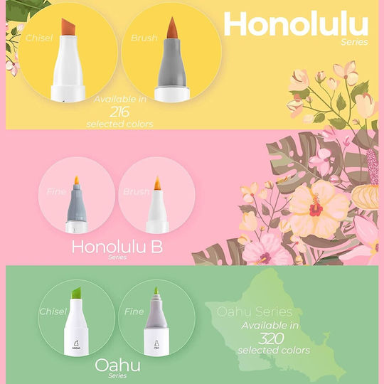 Ohuhu Honolulu B Drawing Markers with Double Tip Set 120 Colours