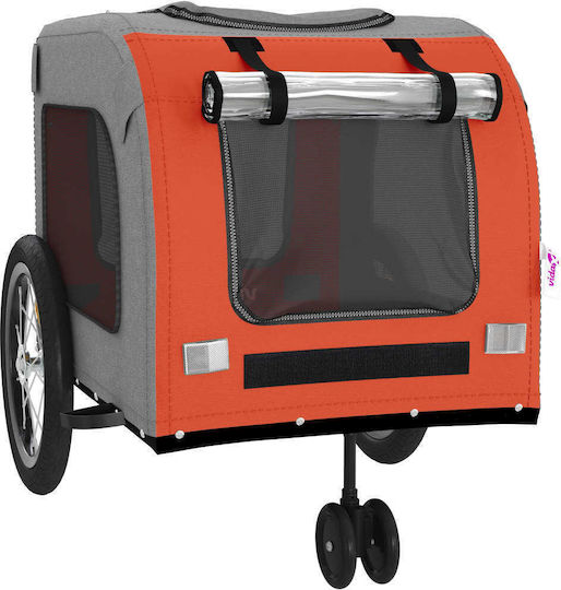 vidaXL Remorcă bicicletă pentru transport câine până la 45kg Portocaliu M121xL65xA63cm.