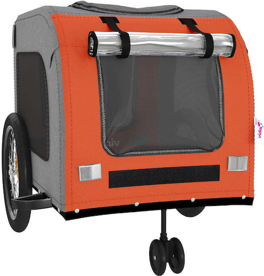 vidaXL Dog Carrying Orange Bicycle Trailer for 45kg Pets L134xW73xH68cm