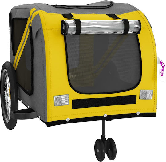 vidaXL Dog Carrying Yellow Bicycle Trailer for 45kg Pets L134xW72xH68cm