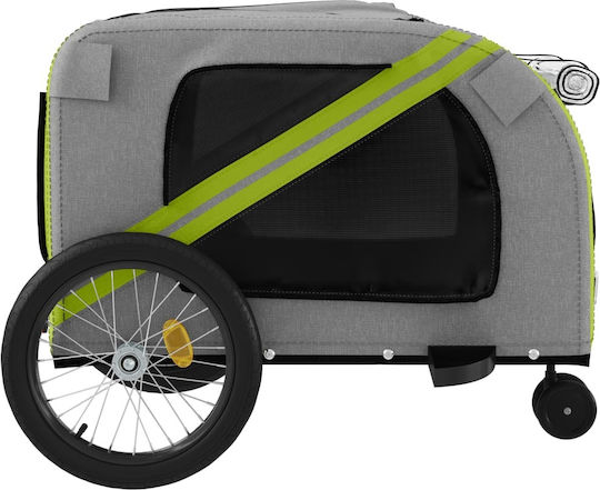 vidaXL Dog Carrying Green Bicycle Trailer for 45kg Pets L134xW72xH68cm