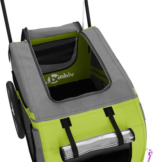 vidaXL Dog Carrying Green Bicycle Trailer for 45kg Pets L134xW72xH68cm