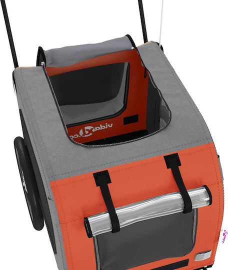 vidaXL Dog Carrying Orange Bicycle Trailer for 45kg Pets L134xW73xH68cm
