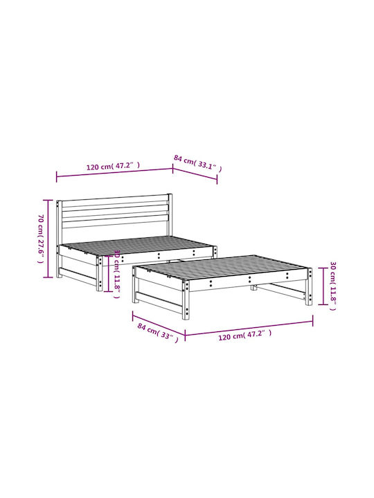 Garten- und Outdoor-Möbelsets Wohnzimmer Typsatz 2 Stück Weiß