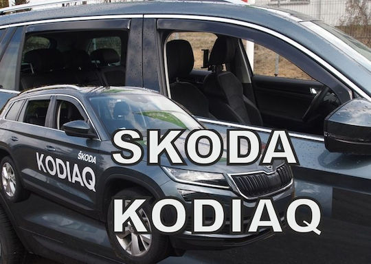Set of Windbreakers Front and Rear Car Dark Fime for Skoda Kodiaq 4pcs