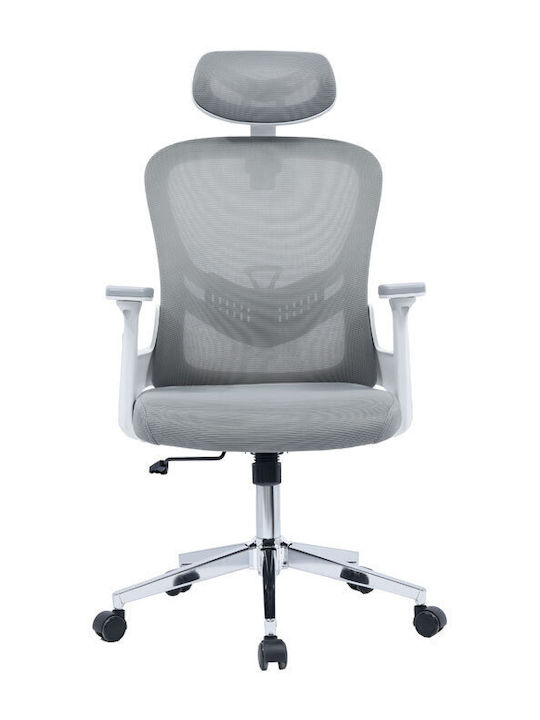 Pakketo Ignatius Executive Chair With Adjustable Arms Light Grey